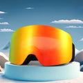 2024 Uv400 Protection Skiglasses Sport Snow Board Eyewear Anti Fog Ski Glasses  Straps Magnetic Lens Ski Goggle