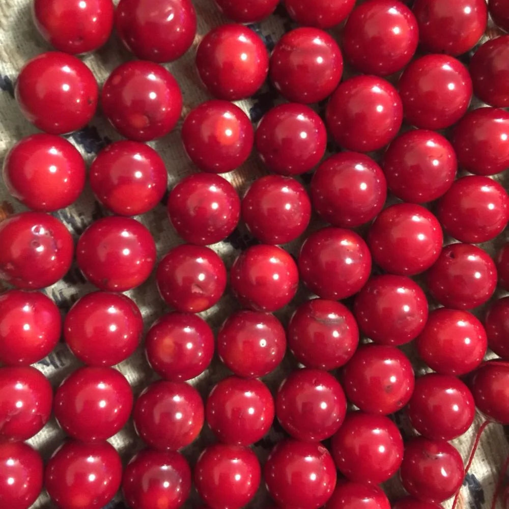 Wholesale Loose Gemstone Round Beads 6mm 8mm 10mm Red Coral Stone Beads Strand for Jewelry Making
