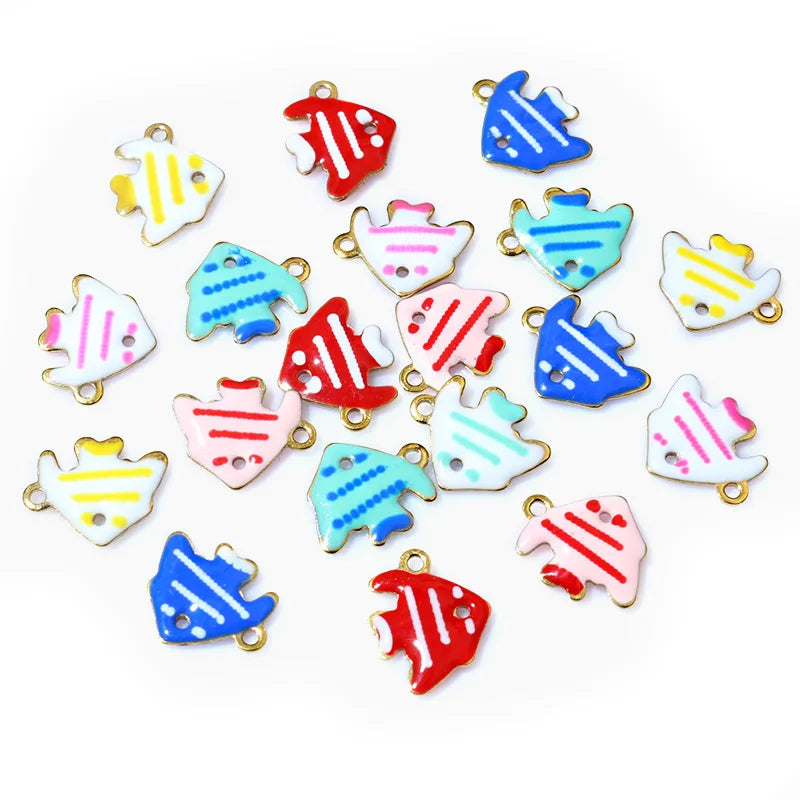 Fashion Jewelry Pendants Charms Stainless Steel Colorful Fish Enamel Charms Pendant DIY Jewelry Making