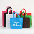 Custom Logo Printed Non Woven Folding Shopping Tote Bag Shoulder Strap Travel-Friendly Gift Option Handbags