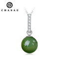 Latest Design Promotional Gemstone 925 Sterling Silver 10mm Ball Jasper Pendant Necklace for Women