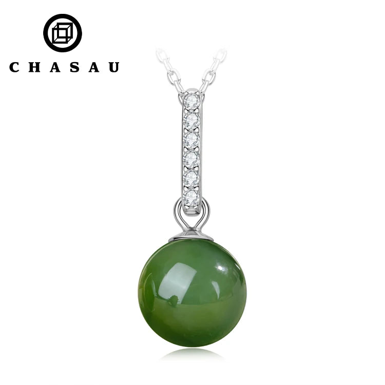 Latest Design Promotional Gemstone 925 Sterling Silver 10mm Ball Jasper Pendant Necklace for Women