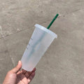 Top Seller Wholesale 500ml pp Plastic Coffee Cup Water Bottle Tumbler with Straw Sippy Cups