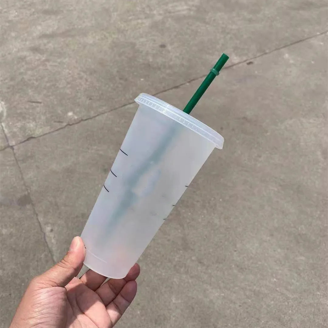 Top Seller Wholesale 500ml pp Plastic Coffee Cup Water Bottle Tumbler with Straw Sippy Cups