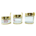 Luxury 30g 50g 80g Skincare Body Packaging Empty Container White Frosted Cosmetic Glass Cream Jar With Golden Lid