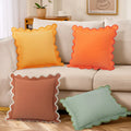 Bohemian Style Pillow Cover with Ruffled Edges Home Decor Cushion Homestay Sofa Cushion