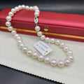 925 Sterling Silver Natural 11-12mm Round Pearl Strand Length Factory Price 6A Fresh Water Pearl Necklace