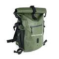 OEM ODM Heavy Duty 100% Waterproof PVC Tarpaulin Roll Top Backpack 25L Green Hiking Back Pack with Zipper Pocket Open Closure