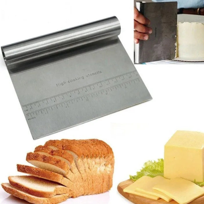 Stainless Steel Kitchen Butter Knife Cake Cutter Smooth Cream Spatula Baking Pastry Tool Dough Scraper