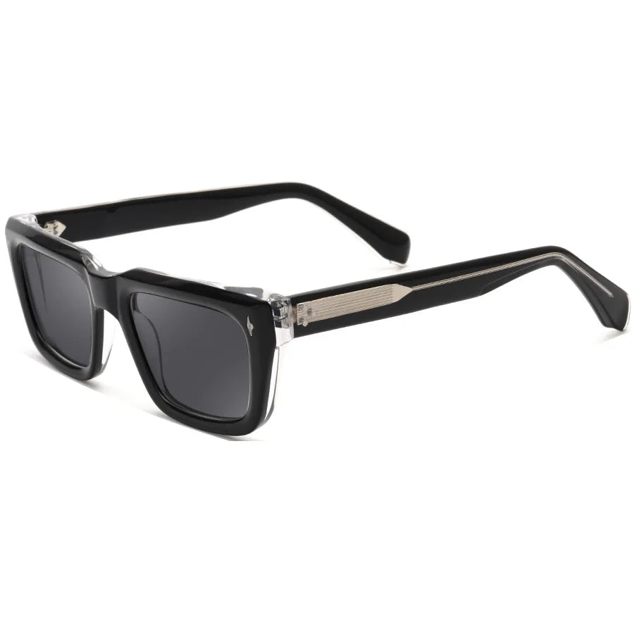 2025 Hot Shape Custom Logo Fashion Trendy Eyewear Vintage Acetate Sunglasses Frame Square Sunglasses