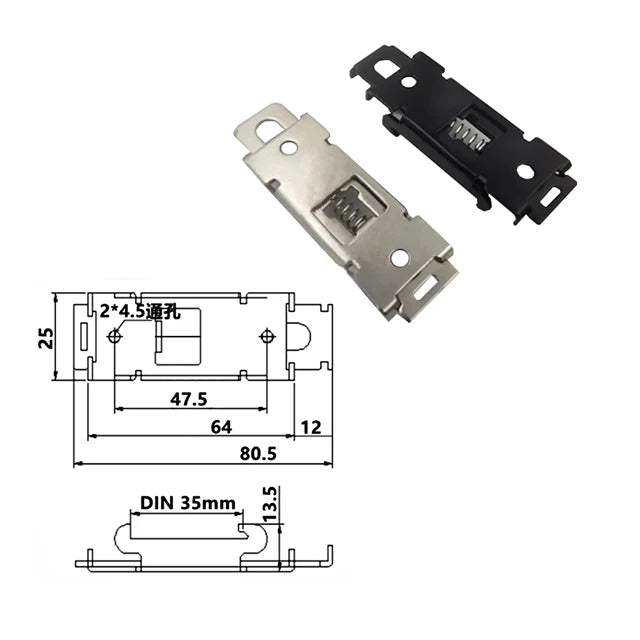 Universal 35mm Steel DIN Rail Mounting Clip Clampmetal DIN Rail Clips for SSRs