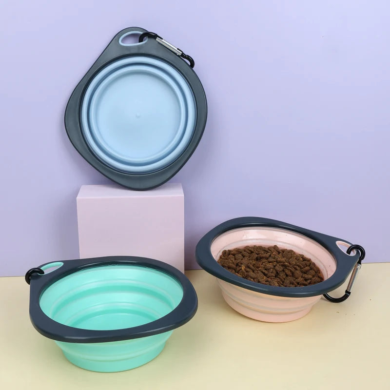 Wholesale Outdoor Portable Travel Foldable TPR Collapsible Cat Bowl Pet Feeding Folding Dog Water Bowl