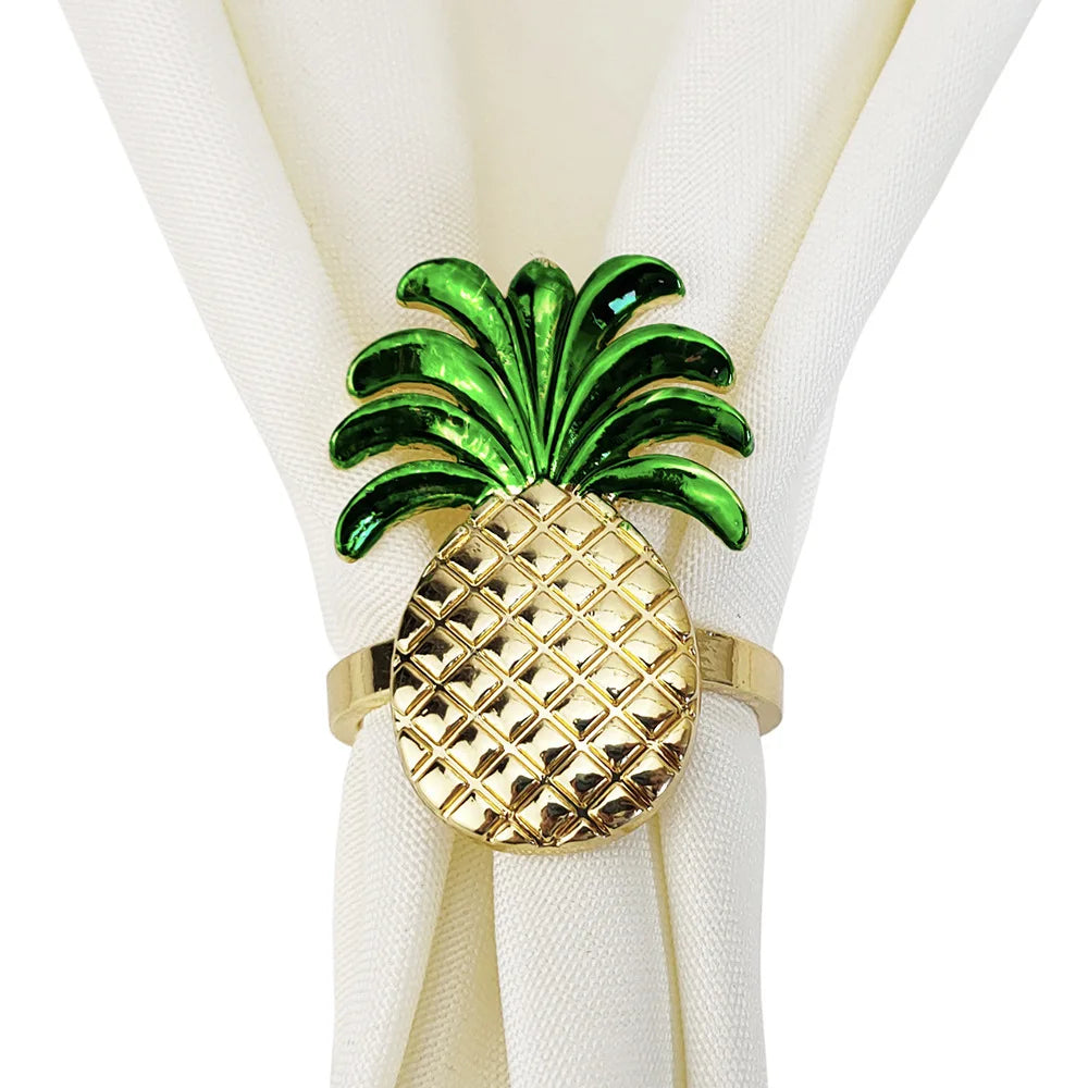 Pineapple Napkin Rings Harvest Fruit Serviette Holder Metal Napkin Ring