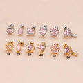 Wholesale New Arrival Piercing Jewelry Fashion Sweet Pink Zircon Collection Cochlear Stud Earrings Piercing Earrings