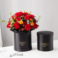 Wholesale Hug Bucket Black Set of Two Round Portable Rose Flower Packaging Box for Valentine's Day