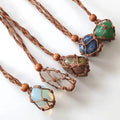 Handmade Natural Stone Crafts Chain Emstone Necklace Jewelry