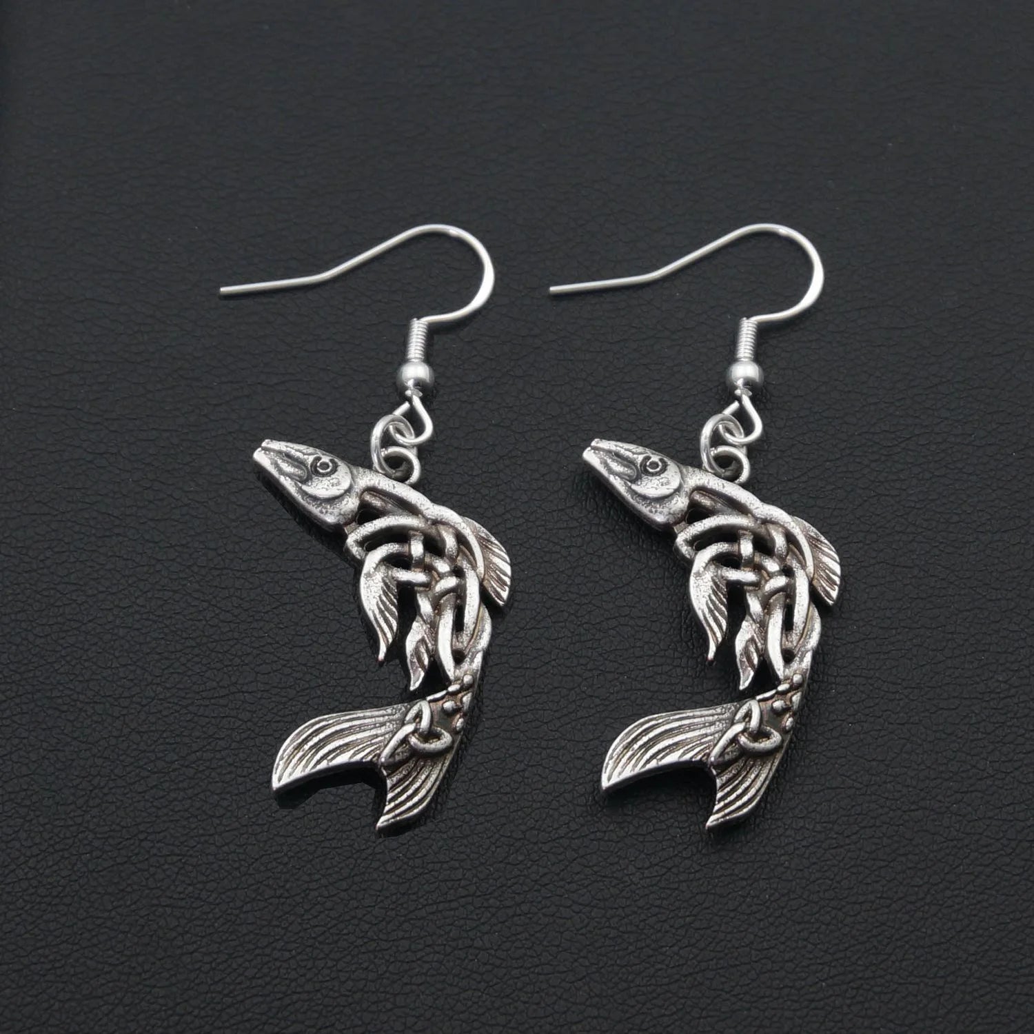 Fashionable and Unique Celtic Fish Earrings for Women Daily Clothing Paired with Jewelry Accessories Dropped Earrings
