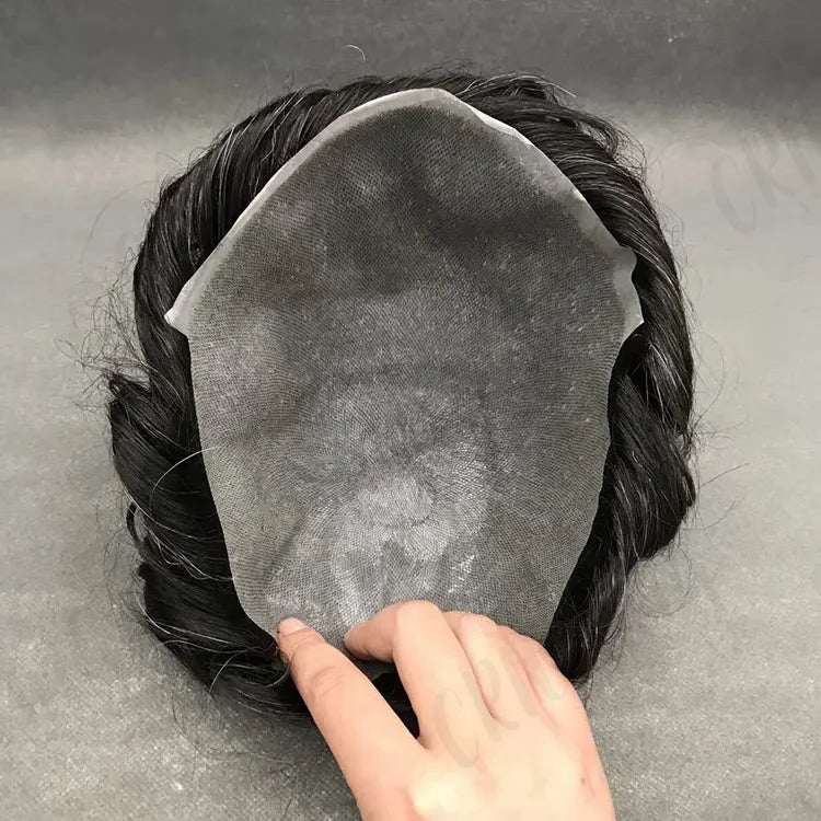 Professional Hair Toupee PU Skin Base with Short Hair 0.06-0.08mm Thin Realistic Skin Best Virgin Hair Grade Indian Hair