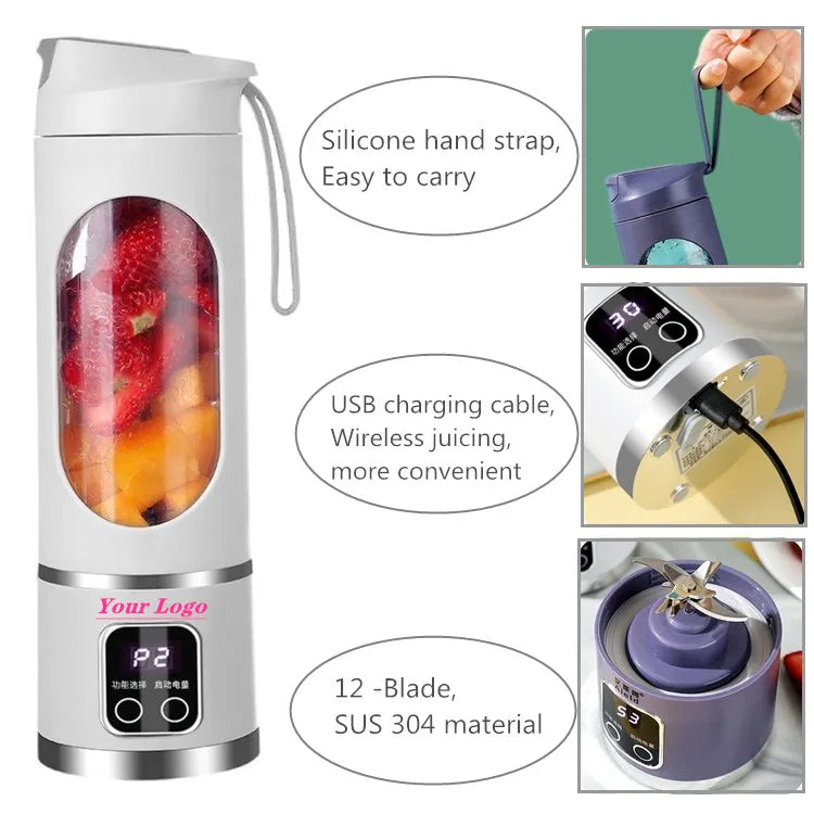 Portable Mini USB Juicer Smoothie Blender Self-Cleaning Stainless Steel Centrifugal Juicer Multi-Function Kitchen Accessories MegaBDM
