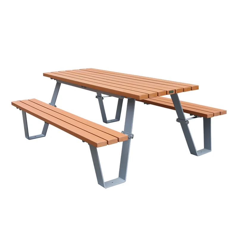 Outdoor Furniture Set Commercial Long Wooden Farmhouse  Picnic Table with Bench Restaurant School Outside Park Dining Table