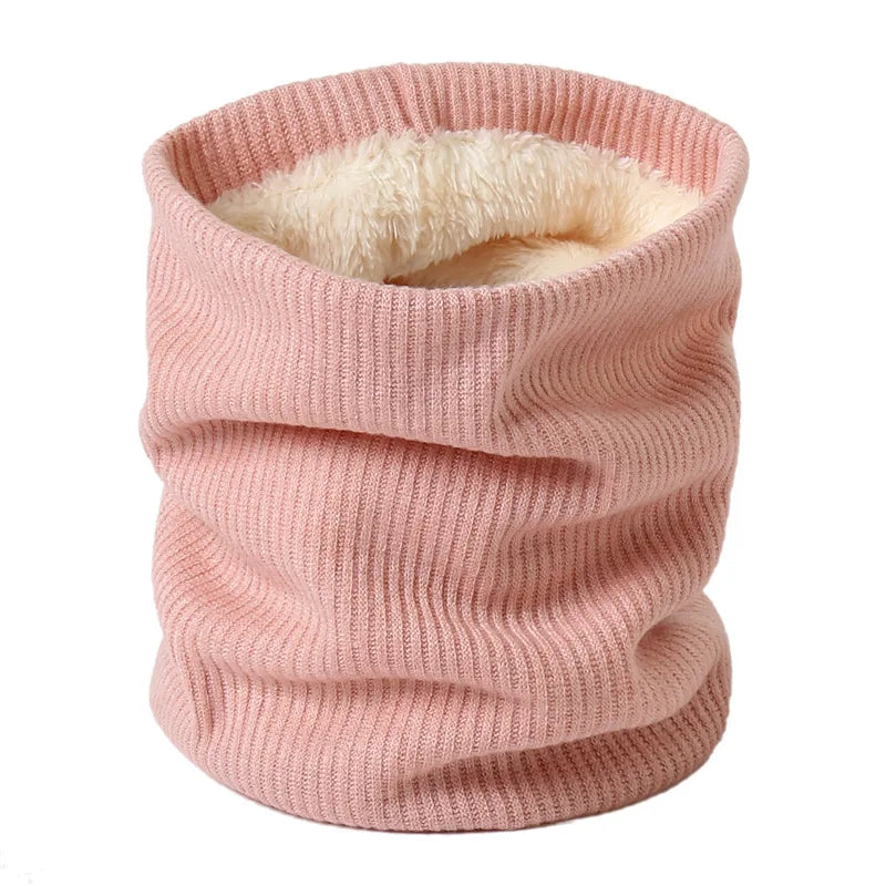HZW-18045 Infinity Scarf Winter Double-Layer Neck Warmer Knit Fleece Lined Circle Loop Scarves Gifts