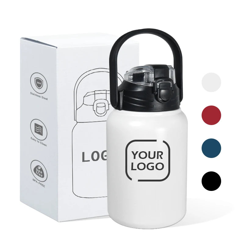38oz Stainless Steel Leak Proof Water Bottle With Handle Vacuum  Insulated Big Capacity Tumbler Custom Color and Logo