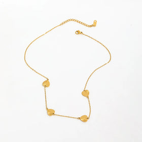 Joolim Hot Sale 18K PVD Gold Plated Waterproof Tarnish Free Half Burst Heart Round Pendant Stainless Steel Necklace Jewelry