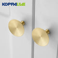 Koppalive Modern Small Concave Disc Knobs Round Solid Brass Cabinet Door Drawer Knob for Furniture & Kitchen