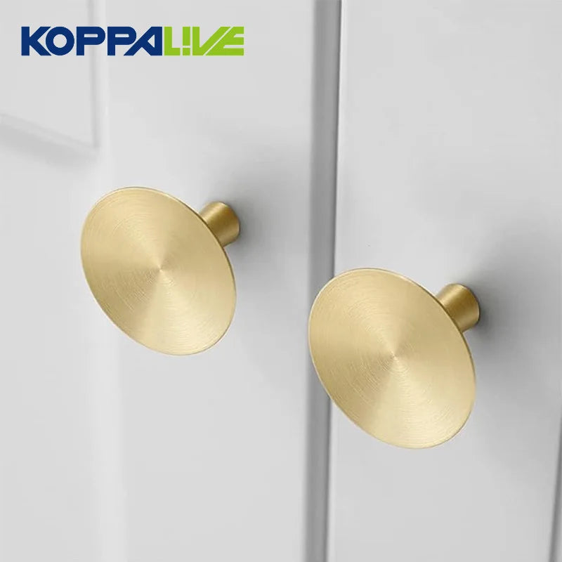Koppalive Modern Small Concave Disc Knobs Round Solid Brass Cabinet Door Drawer Knob for Furniture & Kitchen