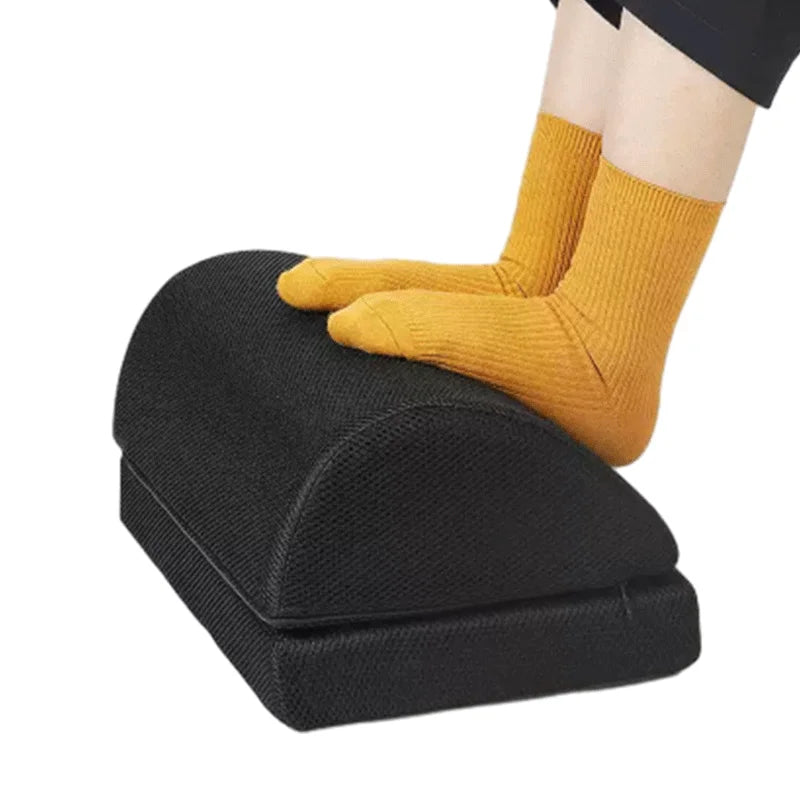 Adjustable Ergonomic Home Office Round Bolster Memory Foam Footrest Pillow Under Desk Removable & Washable Portable