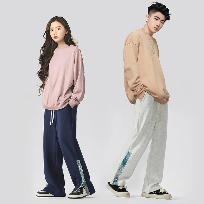 DCY 2025 Trending Product Stacked Pants Plain CustomCotton Terry Sweat PantsMen'S Oversize Black Track Pants