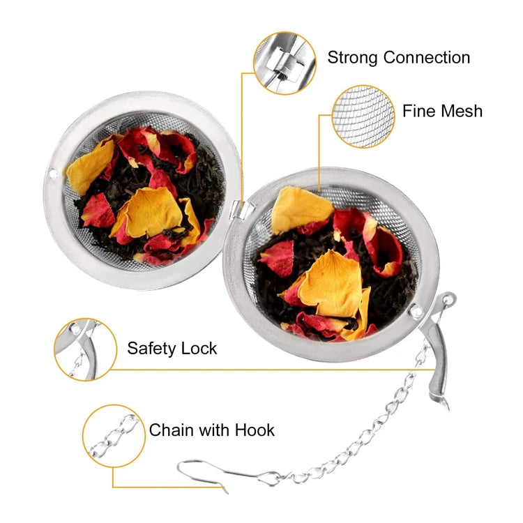 Weland Stainless Steel 4.5 5.5 7 9 11cm Tea Ball Strainers Infuser for Loose Leaf Tea