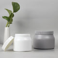 Free Sample Grey Color 12 oz Body Butter Jars Luxury Container for Cosmetics Body Care clear Top Body Butter Jars