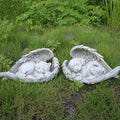 Pet Angel Sleeping Dog Memorial Stone Statue Pet Headstone Grave Markes Resin Cat and Dog Statue for Loss Dog Sympathy Gift