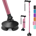 Rehaescort Quad Aluminum Portable Folding Cane Adjustable Height Lightweight 0.8kg