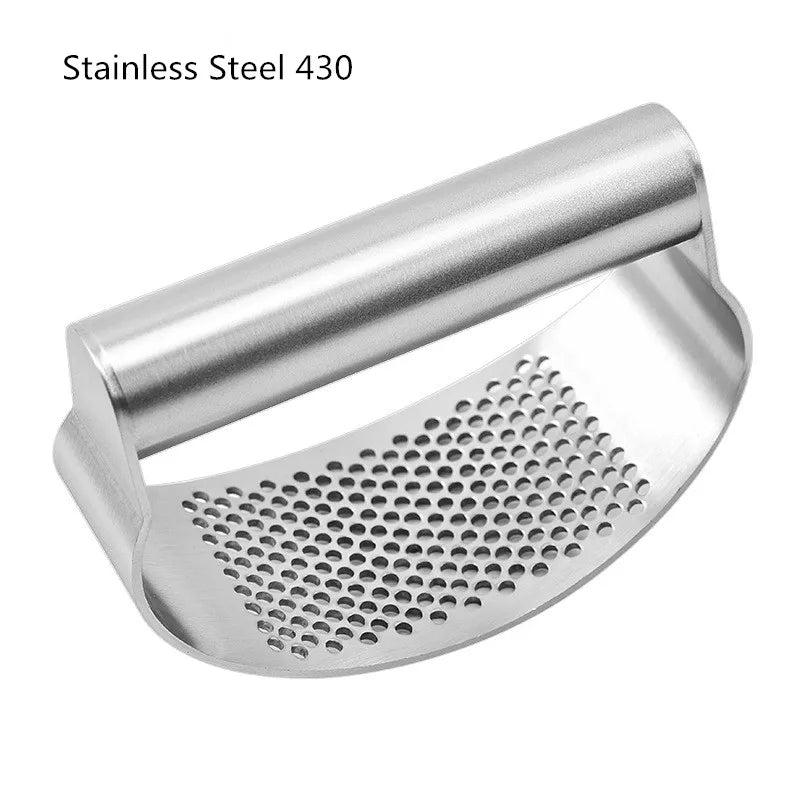 Hot Sale Garlic Press Rocker Stainless Steel 430 and 304 Garlic Chopper with Peeler and Scraper