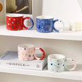 Solhui Creative Abstract Graphic Gift Mug Personalized Breakfast Round Ear Ceramic Coffee Cup