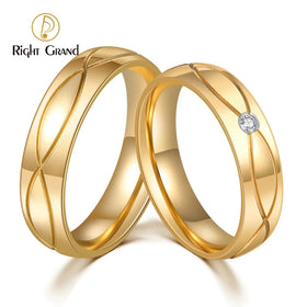 Hot Sale Tarnish Free Zircon Ring Stainless Steel Ring Couple Fashion Wedding Engagement Jewelry Ring