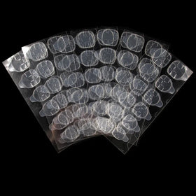 Factory Price 24pcs/sheet Transparent Invisible Double-sided Adhesive Finger Nail Sticker Waterproof Reusable Jelly Nail Sticker