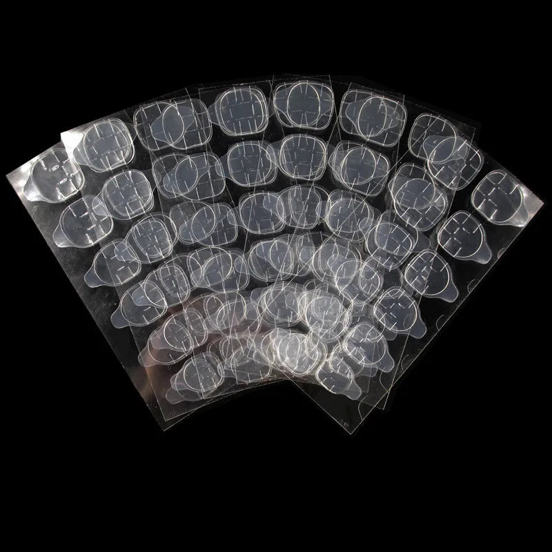 Factory Price 24pcs/sheet Transparent Invisible Double-sided Adhesive Finger Nail Sticker Waterproof Reusable Jelly Nail Sticker