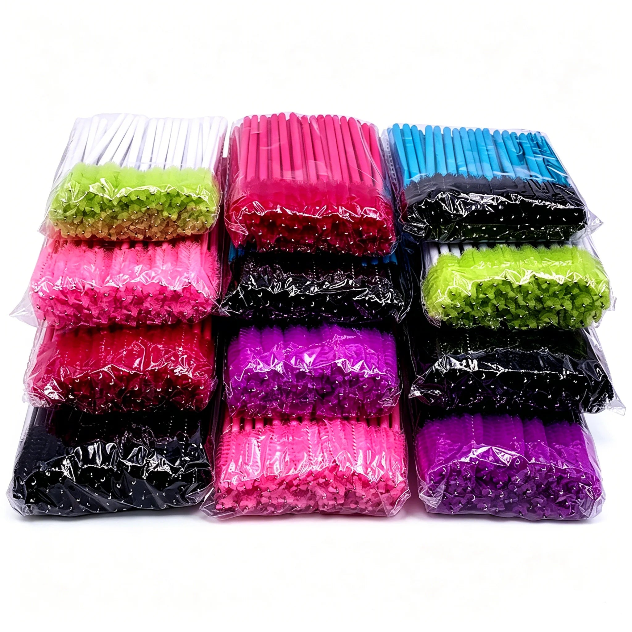 Yelix 50 Pcs Makeup Brush Disposable Eyelash Mascara Wands Eyebrow Eyelash Cleansing Pink Eyelash Brushes Eyelash Brush