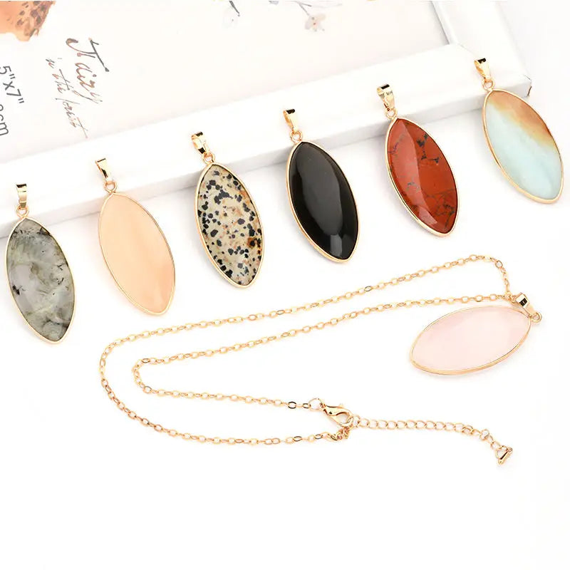 Factory Promotional Gemstone Marquise Pendant Fashion Trendy Jewelry Gemstone Pendant