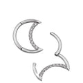 G23 Astm F136 Implant Grade Titanium Crescent Moon Shaped Hinged Segment Hoop Ring Clicker Piercing