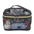 Wholesale Black Nylon Mesh Zipper Pouch for Offices Travel Storage Toiletry Bags Makeup Pouch Cosmetic Bag Mesh Makeup Bags Eco
