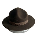 Men Women Unisex Wool Felt Campaign Drill Sergeant Instructor Hat 4 Dent Forest Ranger Hat Adult Trooper Movie Theater Hats