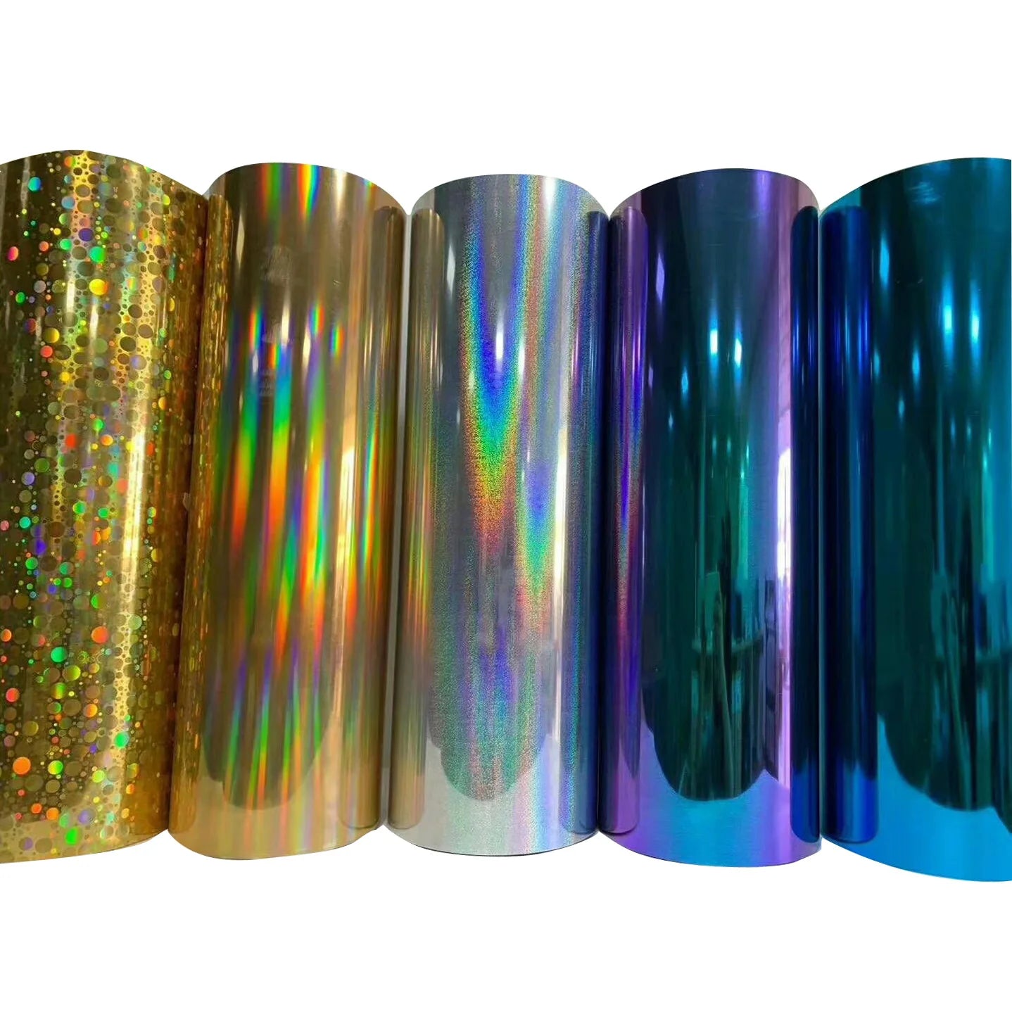 Rainbow Flex Film Fabric Holographic Pu Vinyl Textile Hologram Heat Transfer Vinyl for Clothing Printable A3 Gravure Printing