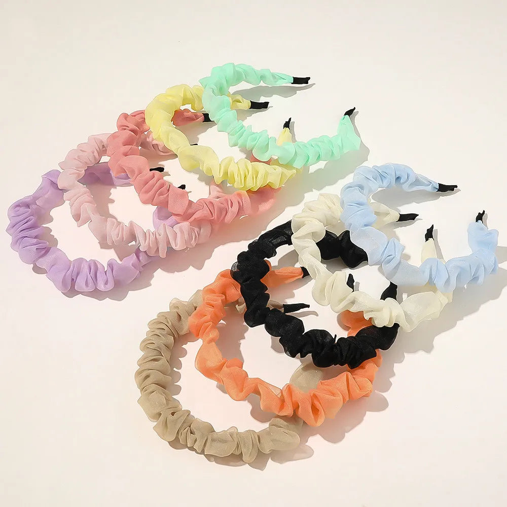 Summer Girls' Candy Color Organza Cloth Hair Band Floral Headband for Adding Color and Style to Outfits