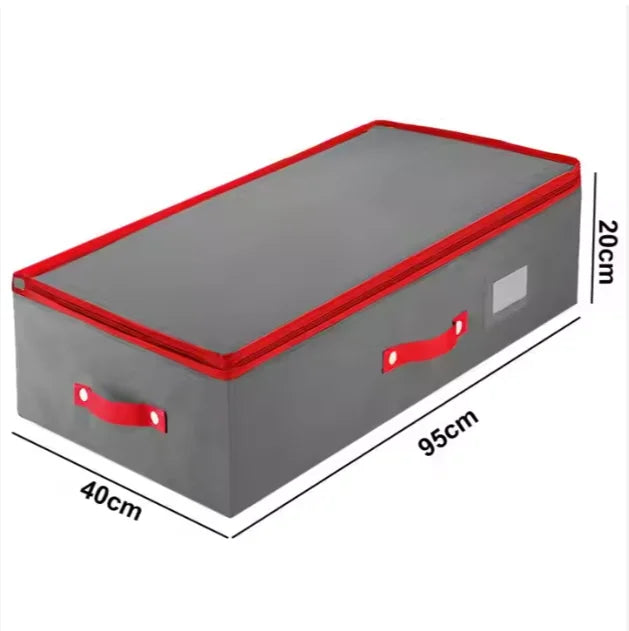 Oxford Xmas Holiday Accessories Underbed Christmas Bauble Ornament Storage Box Container With Dividers