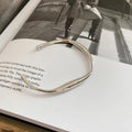 VIANRLA Handmade 925 Sterling Silver Rhodium Plated Cuff Bangle