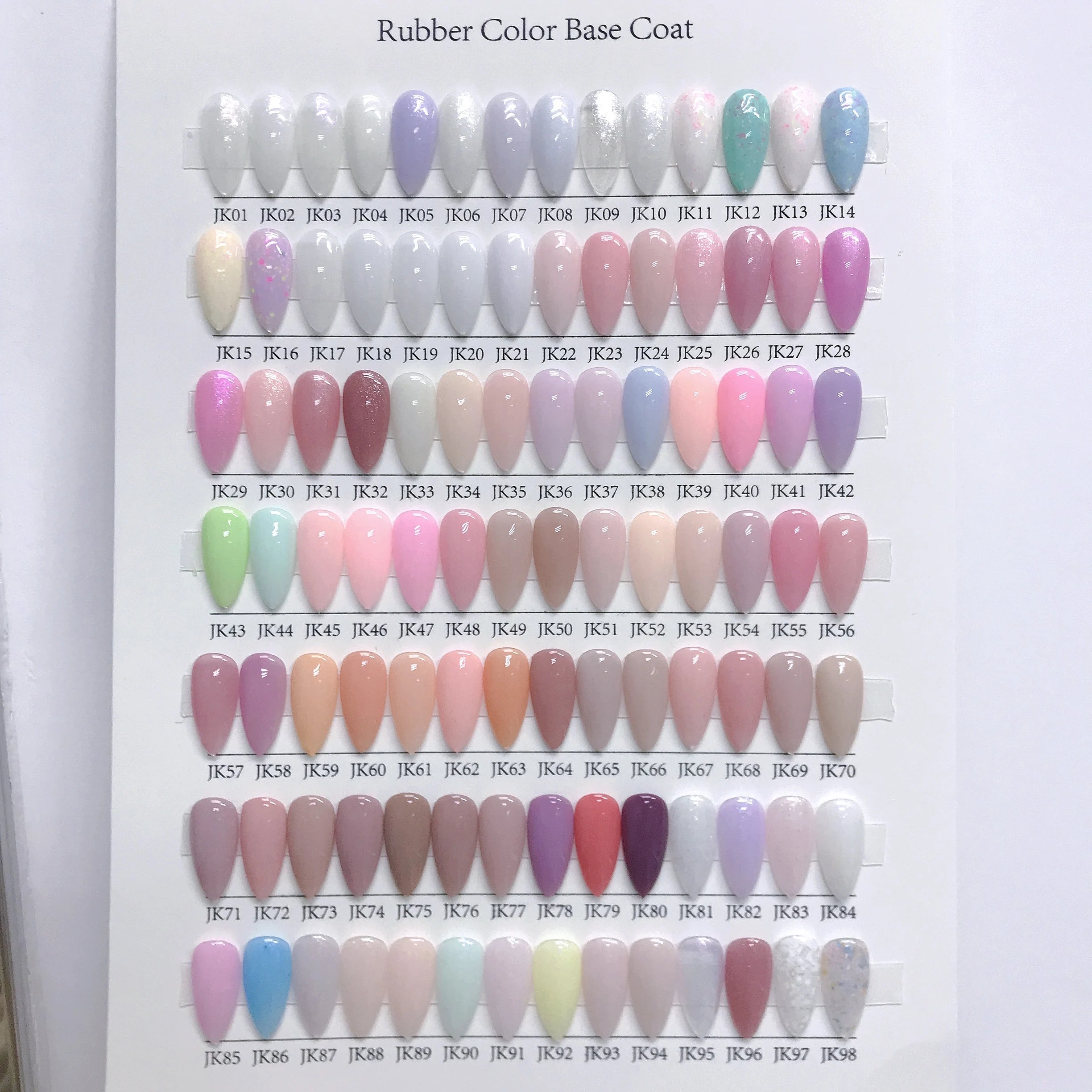 High Quality Rubber Base Gel Color Base Coat Glitter Rubber Gel 98 Colors Collection 12 ml OEM Private Label Custom